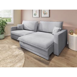 Sofá Tango 1,80m sem Caixa, Retrátil e Reclinável Linho Soft Prata - Netsofas - 1