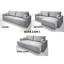 Ver imagem 7 de Sofá Tango 1,80m sem Caixa, Retrátil e Reclinável Linho Soft Prata - Netsofas