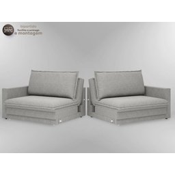 Sofá Tango 1,80m sem Caixa, Retrátil e Reclinável Linho Soft Prata - Netsofas - 6