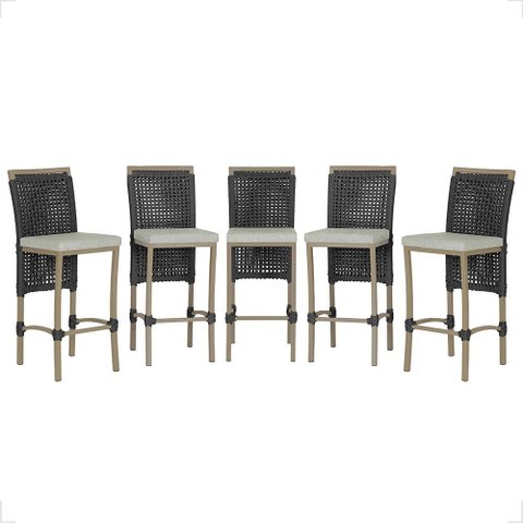 5 Banqueta em Alumínio Roma Fendi Corda Náutica Tecido 3