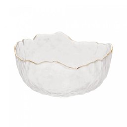 Bowl de Cristal de Chumbo Martelado C/ Borda Dourada 13x6,5 Cm - 3