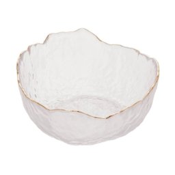 Bowl de Cristal de Chumbo Martelado C/ Borda Dourada 13x6,5 Cm - 1