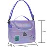 Kit Mochila Escolar Rodinhas Meninas Infantil Holográfica com Lancheira + Estojo + Chaveiro - Lilás - 4