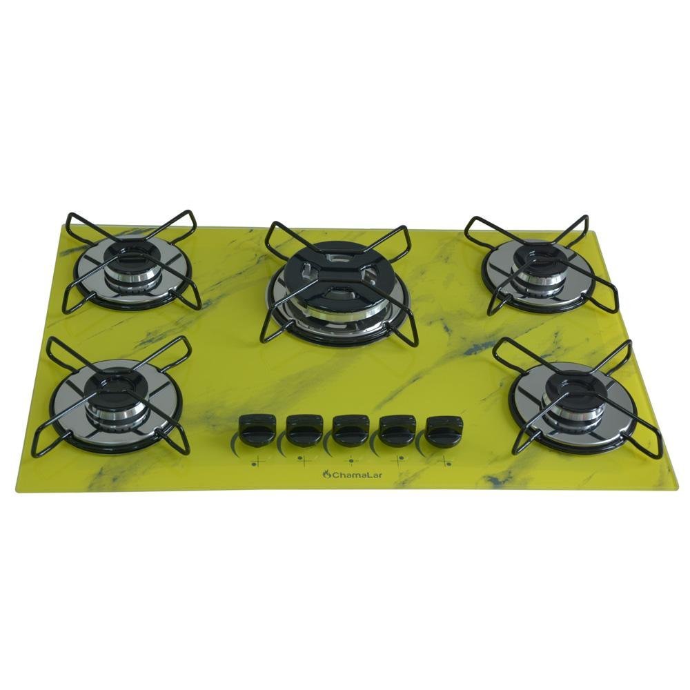 Cooktop 5bocas Tripla Chama 127/220v Marmo Amarelo