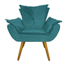 Conjunto 2 Poltronas Decorativas Estofadas Sala Comercial Apolo Suede Azul Turquesa - LM DECOR - 2