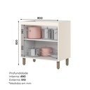 Ver imagem 3 de Balcão 80cm 2 Portas com Tampo 100% MDF Aurora Espresso Móveis