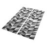 Kit Tapetes e Passadeira De Cozinha 3 Peças Antiderrapante Ladrilhos Preto e Cinza - 3