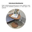 Ver imagem 6 de Mesa de Apoio Lateral Orgânica Moderna para Sala de Estar 100% MDF Bel Artely Marrom Terracota
