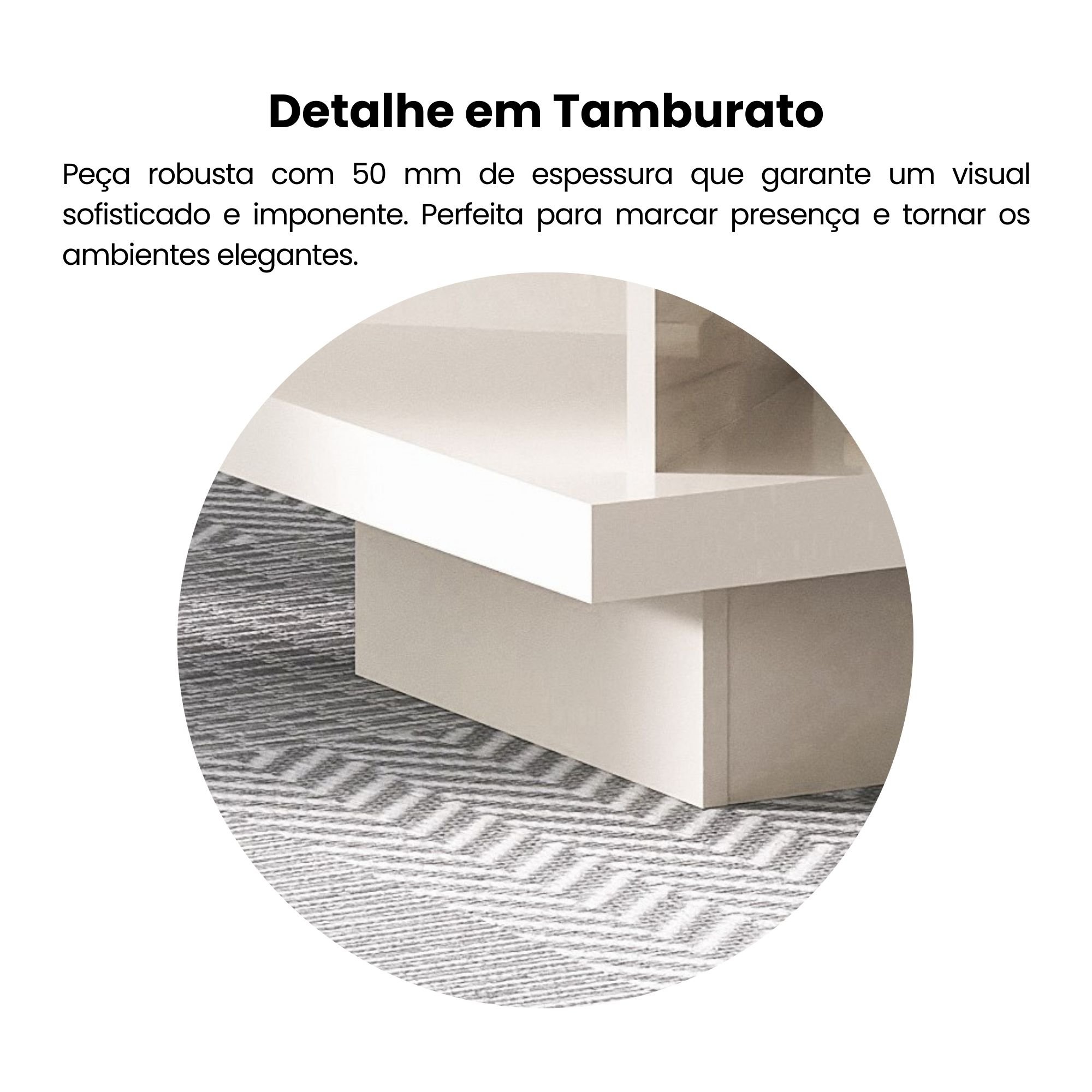 Mesa de Centro Tampo em Vidro Base em Tamburato 50mm Clear - 14