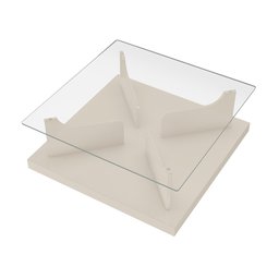 Mesa de Centro Tampo em Vidro Base em Tamburato 50mm Clear - 2