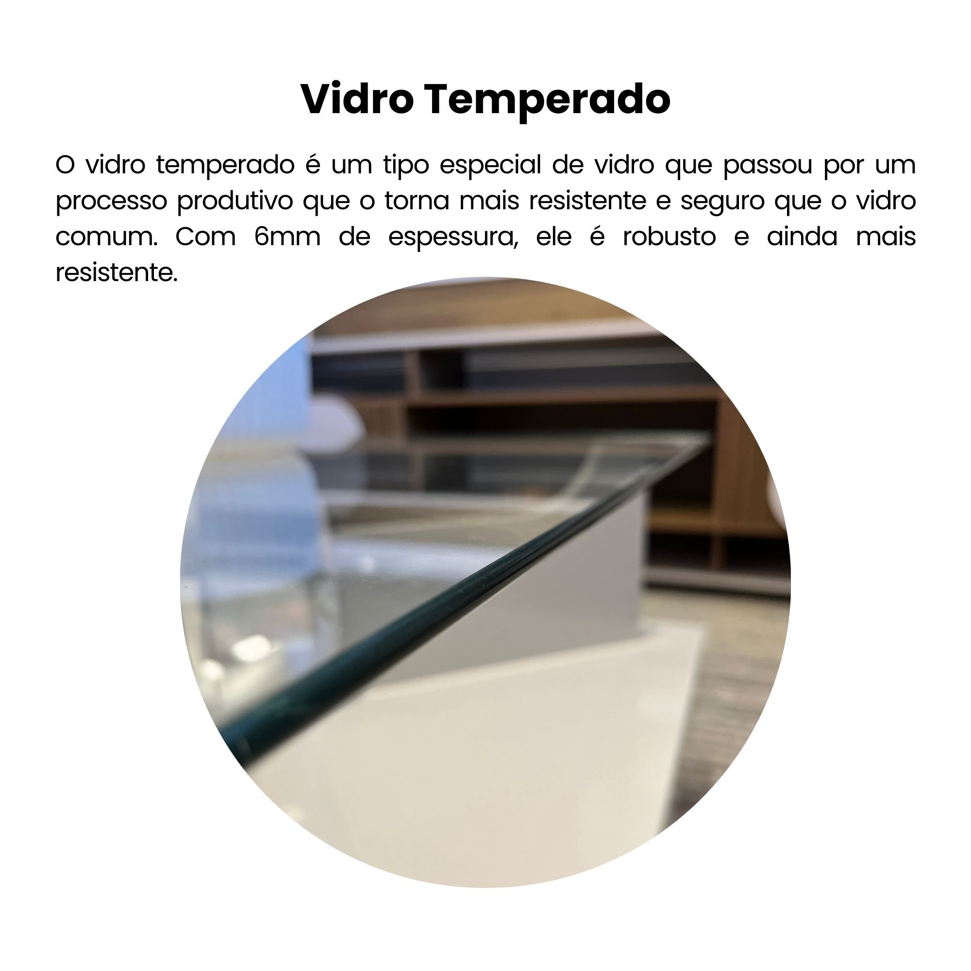 Mesa de Centro Tampo em Vidro Base em Tamburato 50mm Clear - 8