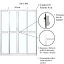 Ver imagem 5 de Porta Sacada de Alumínio 4 Folhas 210 X 200cm com Fechadura Linha 25