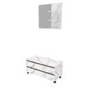 Ver imagem 2 de Gabinete Rodizio para Banheiro com Espelheira 80cm Branco/Marmorizado