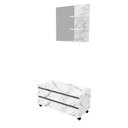 Ver imagem 2 de Gabinete Rodizio para Banheiro com Espelheira 80cm Branco/Marmorizado