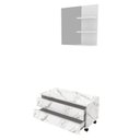 Ver imagem 3 de Gabinete Rodizio para Banheiro com Espelheira 80cm Branco/Marmorizado