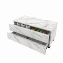 Ver imagem 7 de Gabinete Rodizio para Banheiro com Espelheira 80cm Branco/Marmorizado