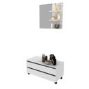 Ver imagem 4 de Gabinete Rodizio para Banheiro com Espelheira 80cm Branco/Marmorizado