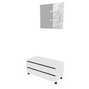 Ver imagem 2 de Gabinete Rodizio para Banheiro com Espelheira 80cm Branco/Marmorizado