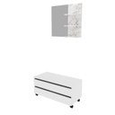 Ver imagem 2 de Gabinete Rodizio para Banheiro com Espelheira 80cm Branco/Marmorizado