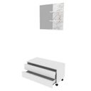 Ver imagem 3 de Gabinete Rodizio para Banheiro com Espelheira 80cm Branco/Marmorizado
