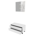 Ver imagem 3 de Gabinete Rodizio para Banheiro com Espelheira 80cm Branco/Marmorizado