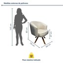 Ver imagem 3 de Poltrona Giratória Linho Premium Base Madeira Maciça Juliana Bege/Cinamomo
