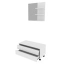 Ver imagem 3 de Gabinete Rodizio para Banheiro com Espelheira 80cm Branco