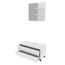 Ver imagem 3 de Gabinete Rodizio para Banheiro com Espelheira 80cm Branco