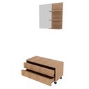 Ver imagem 3 de Gabinete Rodizio para Banheiro com Espelheira 80cm Marrom