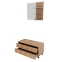 Ver imagem 3 de Gabinete Rodizio para Banheiro com Espelheira 80cm Marrom