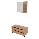 Ver imagem 2 de Gabinete Rodizio para Banheiro com Espelheira 80cm Marrom