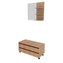 Ver imagem 2 de Gabinete Rodizio para Banheiro com Espelheira 80cm Marrom