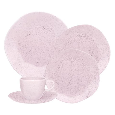 Jogo de Jantar 30 Peças Ryo Chá Pink Sand Porcelana Oxford