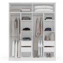 Ver imagem 3 de Guarda-roupa Casal Porto 4 Portas 4 Gavetas Branco/azul - Politorno