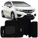 Ver imagem 2 de Jogo de Tapete Automotivo Carpete New Fit 2015 À 2018 Soft Logo Bordado Preto 5 Peças S/m Soft Preto