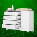 Ver imagem 6 de Comoda Zaki 1 Porta 4 Gaveta Branco Fosco - Reller