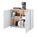 Ver imagem 4 de Balcão Multiuso 2 Portas 1 Prateleira com Rodízios Branco