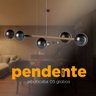 Pendente Lustre de Teto Jabuticaba de Alumínio Bronze com 5 Globos Vidros Fume Decoração Casa - 3
