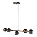Ver imagem 6 de Pendente Lustre de Teto Jabuticaba de Alumínio Bronze com 5 Globos Vidros Fume Decoração Casa