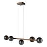 Pendente Lustre de Teto Sala de Jantar Jabuticaba com 5 Globos Vidro Especial Alumínio - Bronzefume - 3