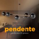 Ver imagem 3 de Pendente Luminaria Lustre de Teto Jabuticaba 5 Globos Vidro Decoração Iluminação Casa Sala Cozinha