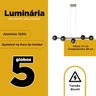 Pendente Lustre de Teto Jabuticaba de Alumínio Bronze com 5 Globos Vidros Fume Decoração Casa - 4