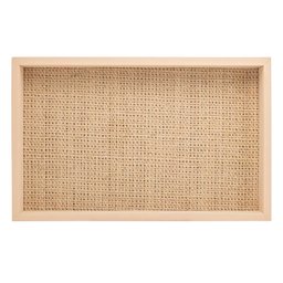 Bandeja de Madeira com Sisal e Bambu Bege 45x30x4cm - 4