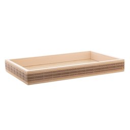 Bandeja de Madeira com Sisal e Bambu Bege 45x30x4cm - 2