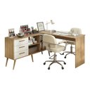 Ver imagem 2 de Mesa de Manicure Profissional de Canto em L com 3 Gavetas Jady Multimóveis Mp6042 Madeirado/branco