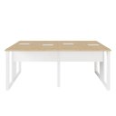 Ver imagem 6 de Plataforma de Trabalho 4 Lugares Pé Metal 180cm x 120cm Macadâmia com Branco F5