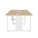 Ver mais imagens de Plataforma de Trabalho 4 Lugares Pé Metal 180cm x 120cm Macadâmia com Branco F5
