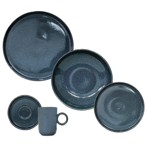 Aparelho de Jantar Cerâmica Stoneware Basic Dove 20 Peças Porto Brasil