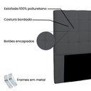 Ver imagem 3 de Cabeceira Estofada Cama Box Casal King Size Verona 195cm Suede Cinza - Desk Design