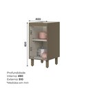 Ver imagem 4 de Balcão 40cm 1 Porta com Tampo 100% MDF Aurora Espresso Móveis Bege/Duna/Cristal